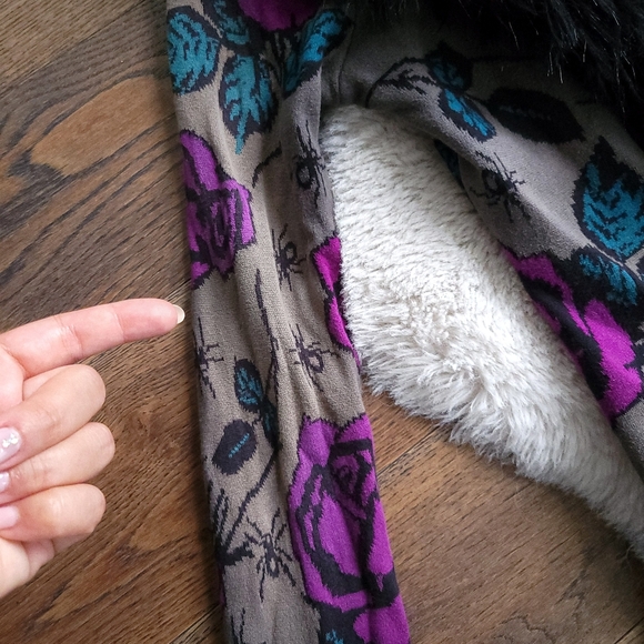 Vintage Betsey Johnson 90s Y2K Floral Spider Penny Lane Duster Knit Coat - Picture 10 of 12